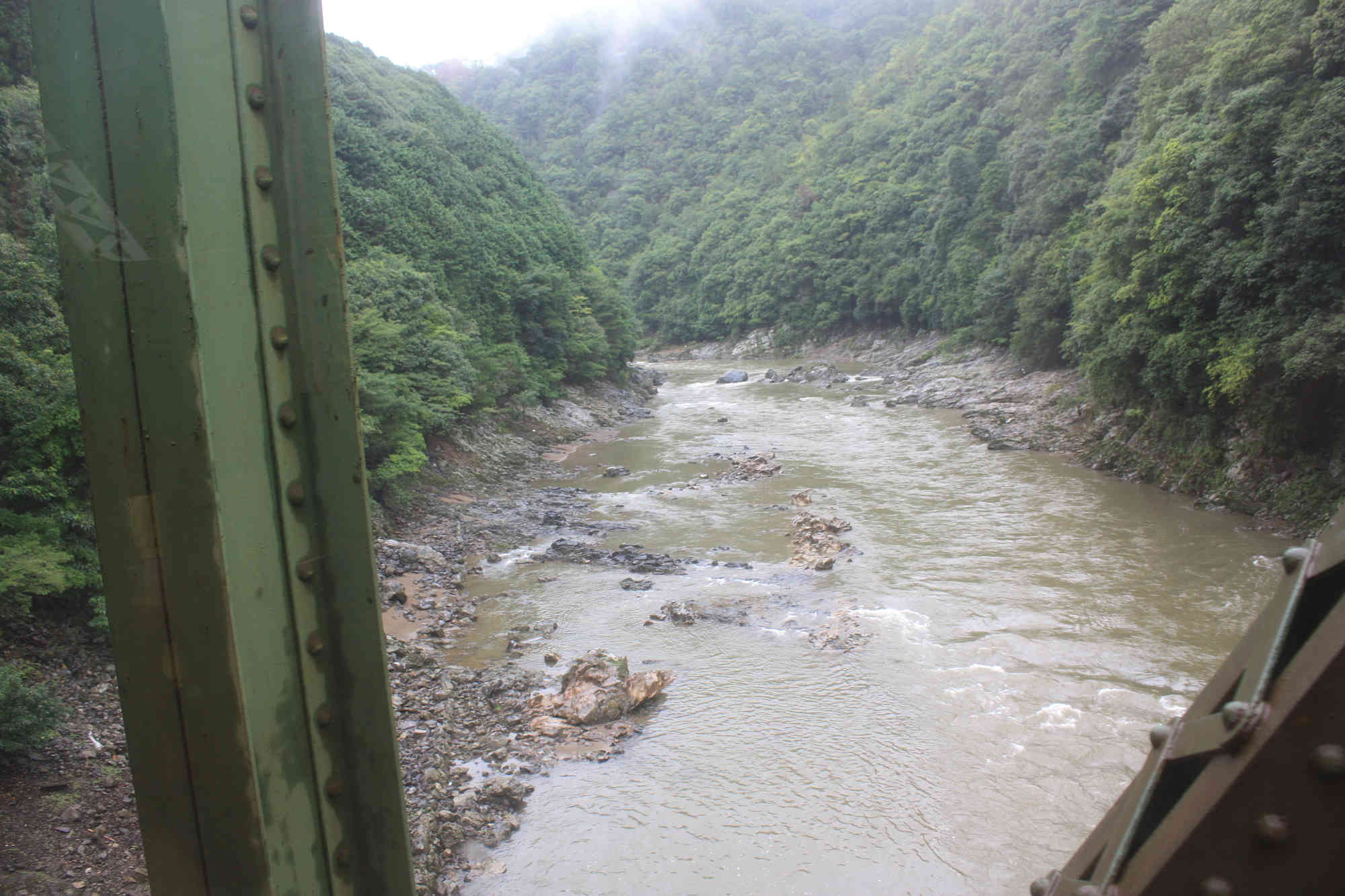 トロッコ列車 保津峡からの写真