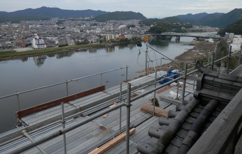 犬山城からの景色 工事中