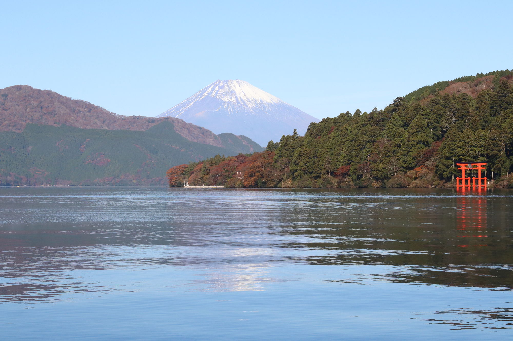 芦ノ湖と富士山