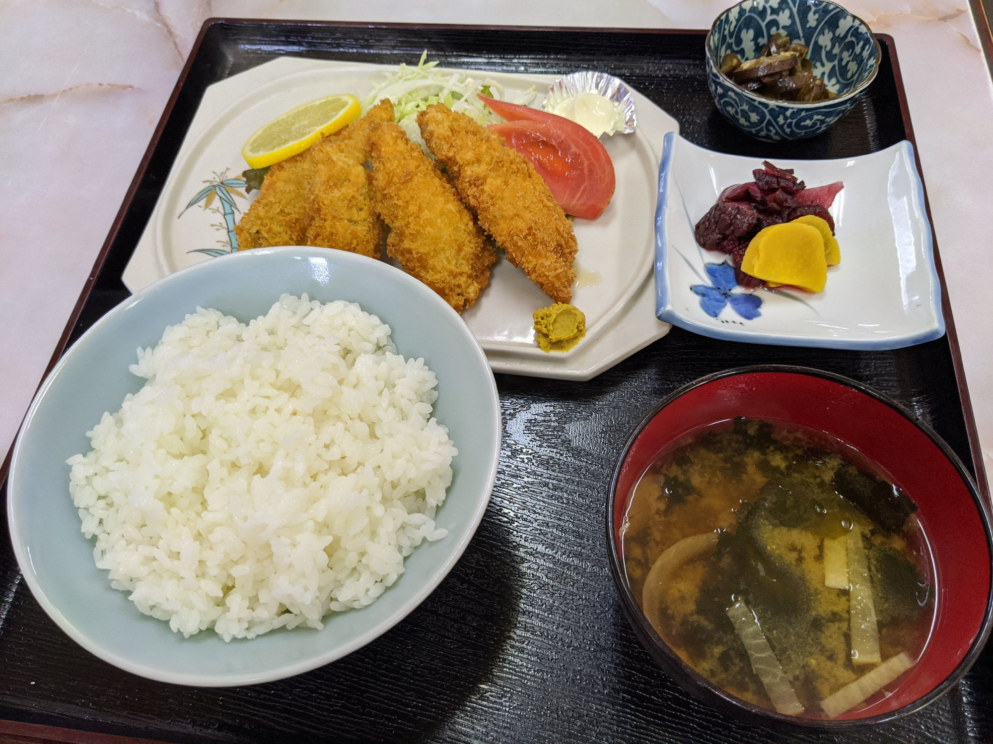 菊川食堂のアジフライ定食